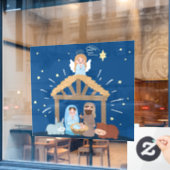 Kerstmis Baby Jesus Natitivity Window Cling Raamsticker (Cafe Raam)