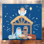 Kerstmis Baby Jesus Natitivity Window Cling Raamsticker (Vel 2)
