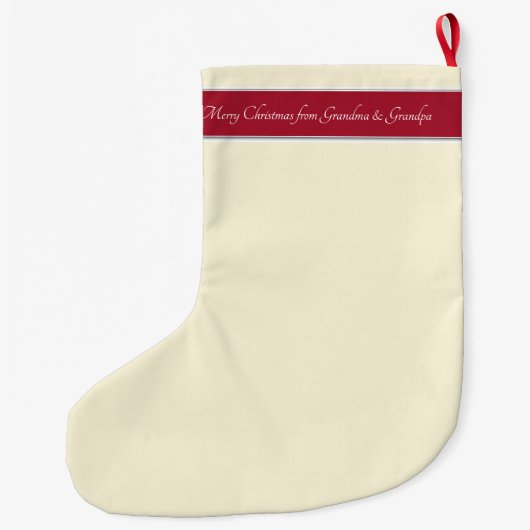 Kerstmis Baby Jesus Pointsettia Wreath Grote Kerstsok (Achterkant)