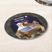 Kerstmis Baby Jesus Ronde Kartonnen Onderzetter (Gebogen)