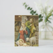 Kerstmis Baby Jezus Oud Feestdagenkaart (Staand voorkant)