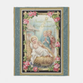 Kerstmis Baby Jezus Rozen Fleece Deken (Voorkant)