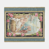 Kerstmis Baby Jezus Rozen Fleece Deken (Voorkant (Horizontaal))