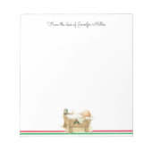 Kerstmis Baby Jezus script Jouw naam cadeautje toe Notitieblok (Voorkant)