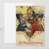 Kerstmis Baby Jezus vintage Feestdagenkaart (Voorkant / Achterkant)