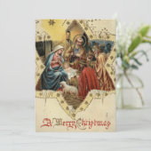 Kerstmis Baby Jezus vintage Feestdagenkaart (Staand voorkant)