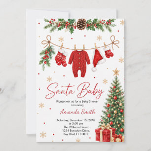 Kerstmis Baby Klerenlijn Baby Shower Kaart