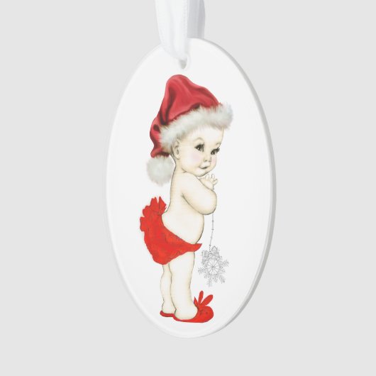 Kerstmis Baby Meisje Ornament (voorkant)