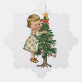 Kerstmis Baby Meisje Ornament Kaart (Voorkant)