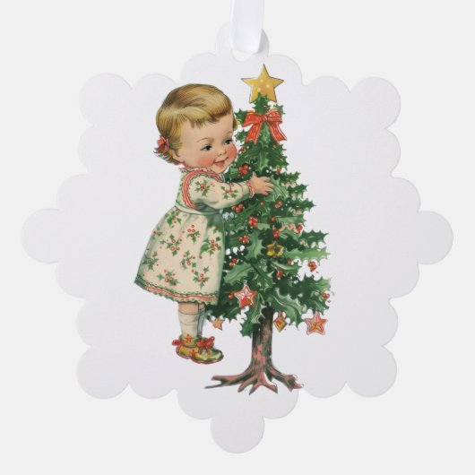 Kerstmis Baby Meisje Ornament Kaart (Voorkant)