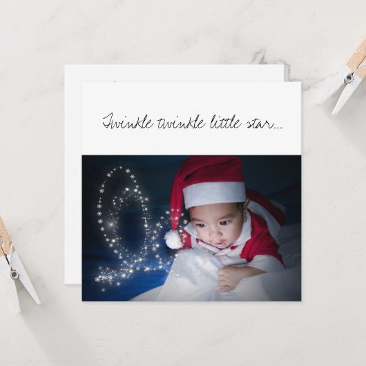 Kerstmis: Baby met Pet Kaart (Voorkant / Achterkant in situ)