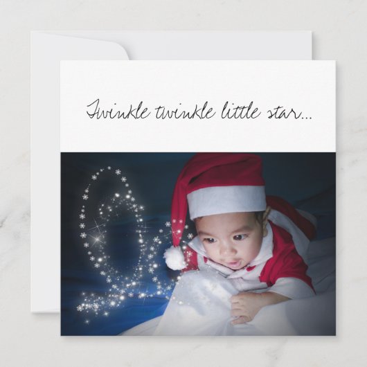 Kerstmis: Baby met Pet Kaart (Voorkant)