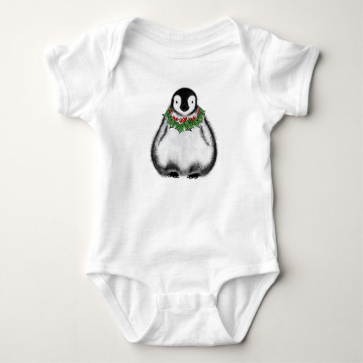 Kerstmis baby pinguïn romper (Voorkant)