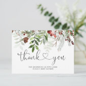 Kerstmis baby shower bedankt je kaart (Staand voorkant)