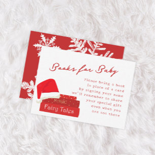 Kerstmis Baby Shower Boeken Voor Baby Informatiekaartje