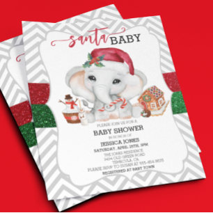 Kerstmis Baby Shower Cute Holiday Olifant Budget