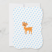 Kerstmis Baby shower Deer Boy Cute Blue Winter Kaart (Achterkant)