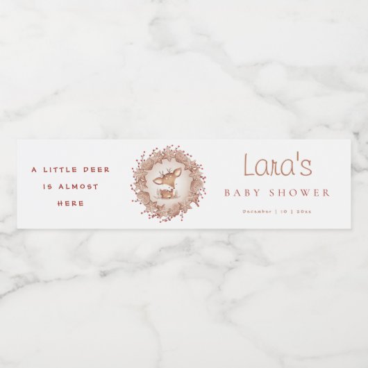 Kerstmis Baby shower Deer Drink Water Fles Labels Waterfles Etiket (Enkel label)