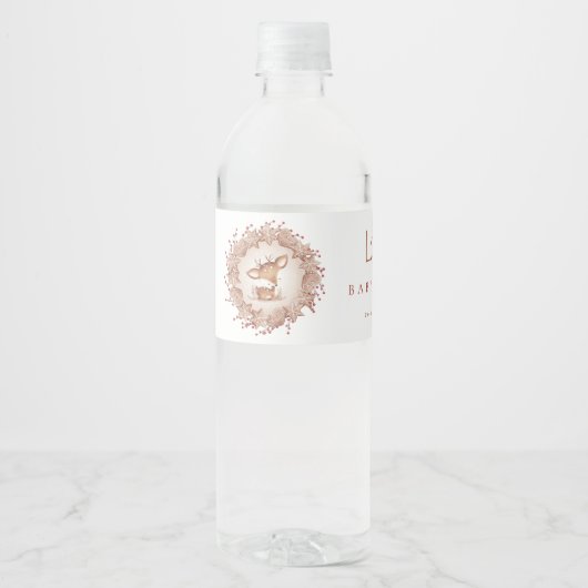 Kerstmis Baby shower Deer Drink Water Fles Labels Waterfles Etiket (Voorkant)