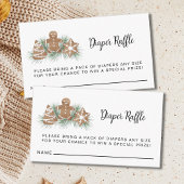 Kerstmis Baby shower Diaper Raffle Informatiekaartje