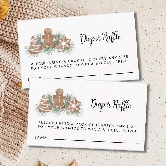 Kerstmis Baby shower Diaper Raffle Informatiekaartje