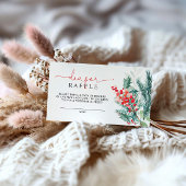 Kerstmis Baby shower Diaper Raffle Informatiekaartje