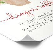 Kerstmis Baby shower Diaper Raffle Sign Poster (Hoek)