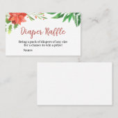 Kerstmis Baby shower Diaper Raffle Sign Visitekaartje (Voorkant / Achterkant)