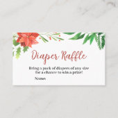 Kerstmis Baby shower Diaper Raffle Sign Visitekaartje (Voorkant)