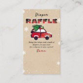 Kerstmis Baby shower Diaper Raffle Ticket Informatiekaartje (Voorkant)