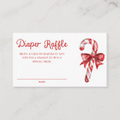 Kerstmis Baby shower Diaper Raffle Ticket Informatiekaartje (Voorkant)