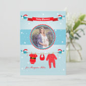Kerstmis Baby shower Fotouitnodiging Kaart (Staand voorkant)