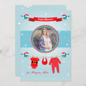 Kerstmis Baby shower Fotouitnodiging Kaart (Voorkant / Achterkant)