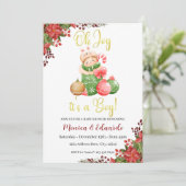 Kerstmis Baby shower Het is een Jongen Uitnodiging (Staand voorkant)