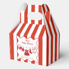 Kerstmis Baby Shower | Kleren van de Kerstman Rood Bedankdoosjes