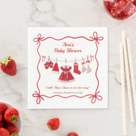 Kerstmis Baby Shower | Kleren van de Kerstman Rood Servet