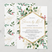 Kerstmis Baby shower per e-mail elegante waterverf Kaart (Voorkant / Achterkant)