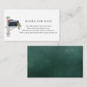 Kerstmis Baby shower per post Een boek verzenden Informatiekaartje (Voorkant / Achterkant)