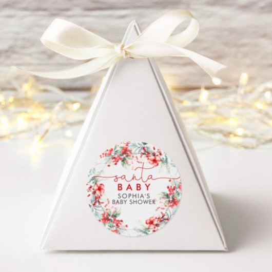 Kerstmis Baby Shower Ronde Sticker