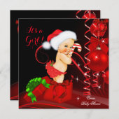 Kerstmis Baby shower Rood Zwarte Blonde Kaart (Voorkant / Achterkant)