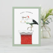 Kerstmis baby shower uitnodiging in december (Staand voorkant)