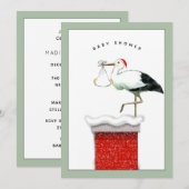 Kerstmis baby shower uitnodiging in december (Voorkant / Achterkant)