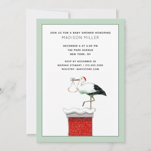 Kerstmis baby shower uitnodiging in december (Voorkant)