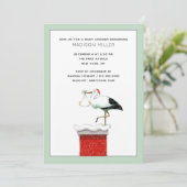 Kerstmis baby shower uitnodiging in december (Staand voorkant)