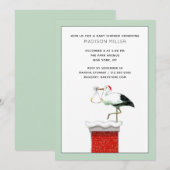 Kerstmis baby shower uitnodiging in december (Voorkant / Achterkant)