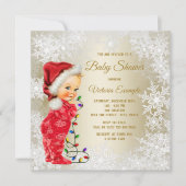Kerstmis Baby Shower Uitnodigingen (Voorkant)