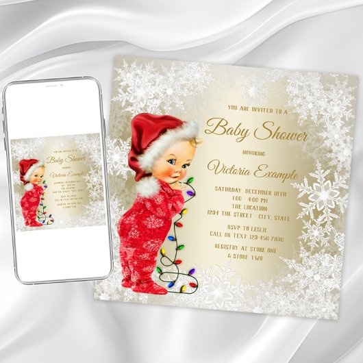 Kerstmis Baby Shower Uitnodigingen