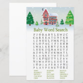 Kerstmis Baby shower Word Search Game (Voorkant / Achterkant)