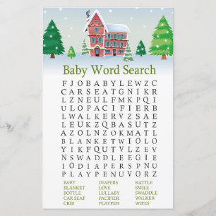 Kerstmis Baby shower Word Search Game