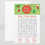 Kerstmis Baby shower Word Search Game (Voorkant / Achterkant)